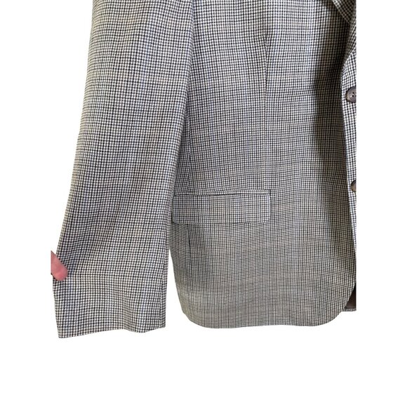 Lauren Ralph Lauren Men Houndstooth Plaid Blazer Lined Silk Blend Sport Coat 46R - Picture 2 of 15